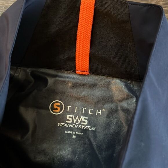 New Stitch SWS Weather System Waterproof Navy Blue men’s Golf wind rain jacket M - Picture 5 of 7